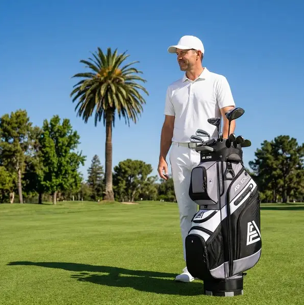 Golf T-LOCK Cart Bag – 14-Way Organizer Dividers Quiet Golf Bag