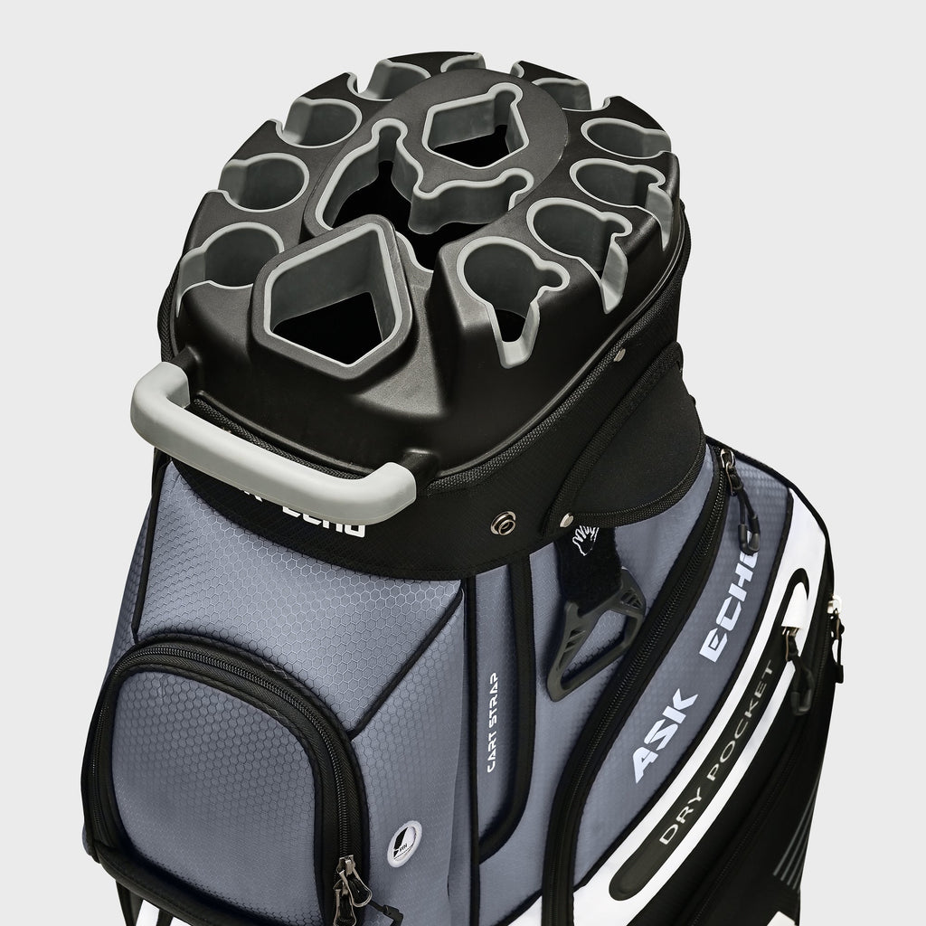 Golf T-LOCK Cart Bag – 14-Way Organizer Dividers Quiet Golf Bag