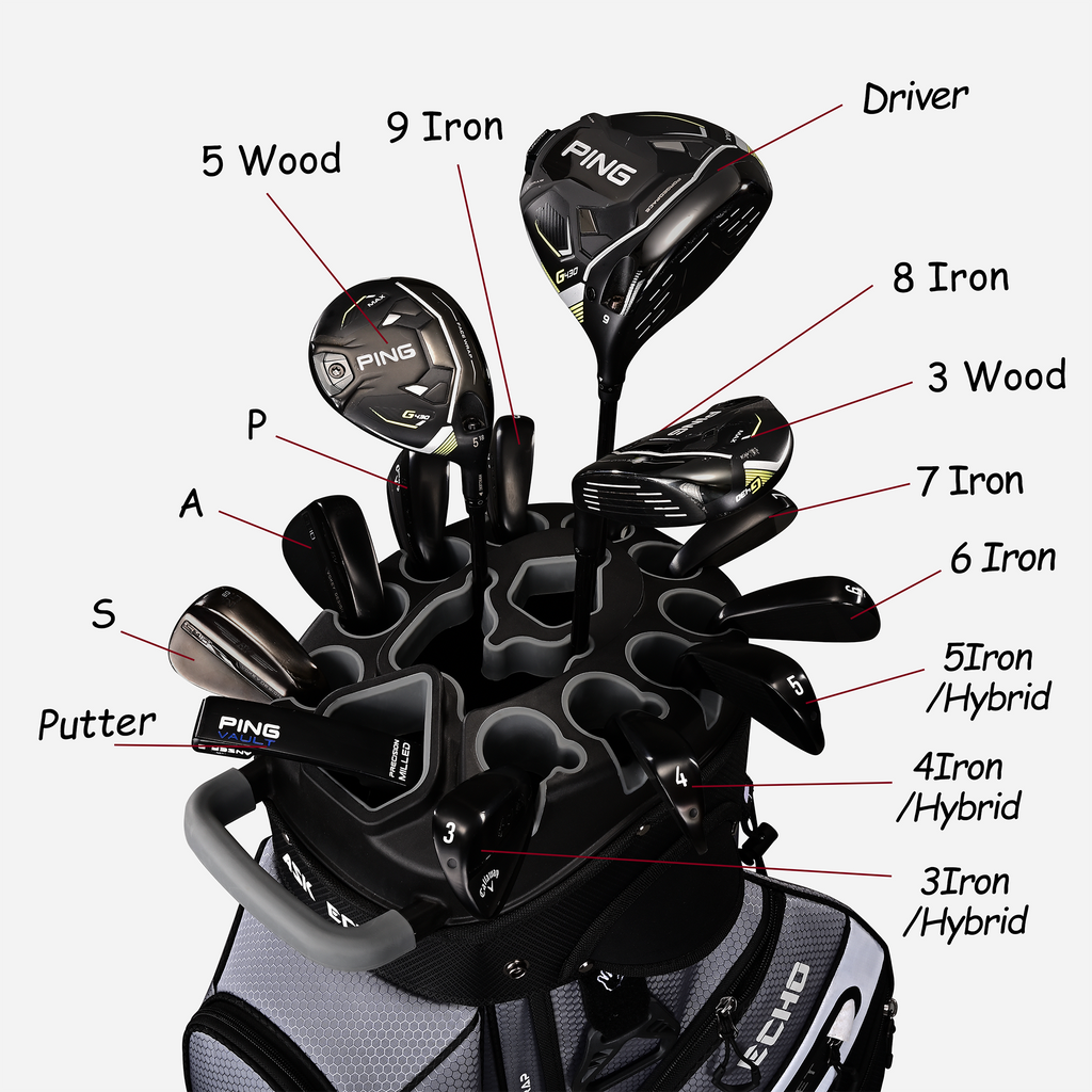 Golf T-LOCK Cart Bag – 14-Way Organizer Dividers Quiet Golf Bag